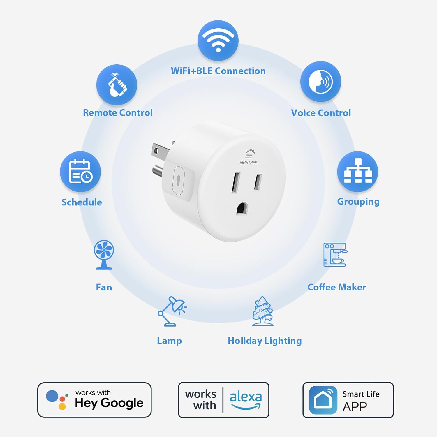 Smart Plug for 5GHz & 2.4GHz, Smart Outlet WiFi Socket with APP Remote Control, Compatible with Alexa, 2 Pack