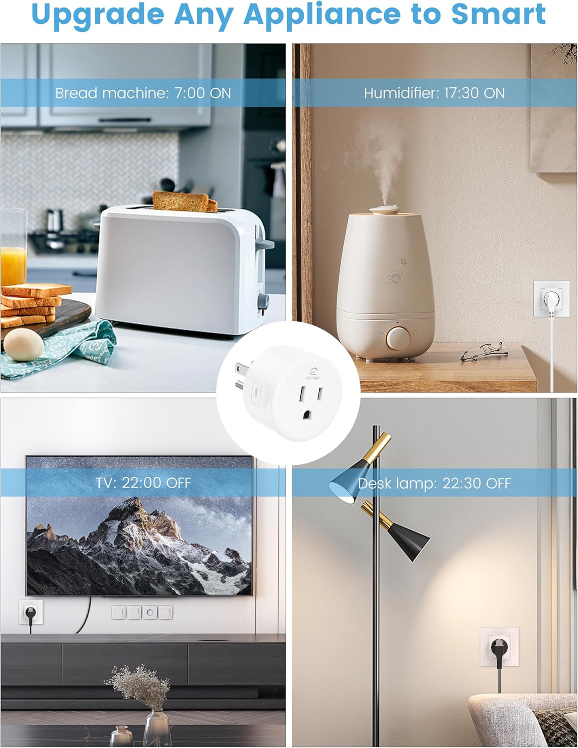 Smart Plug for 5GHz & 2.4GHz, Smart Outlet WiFi Socket with APP Remote Control, Compatible with Alexa, 2 Pack