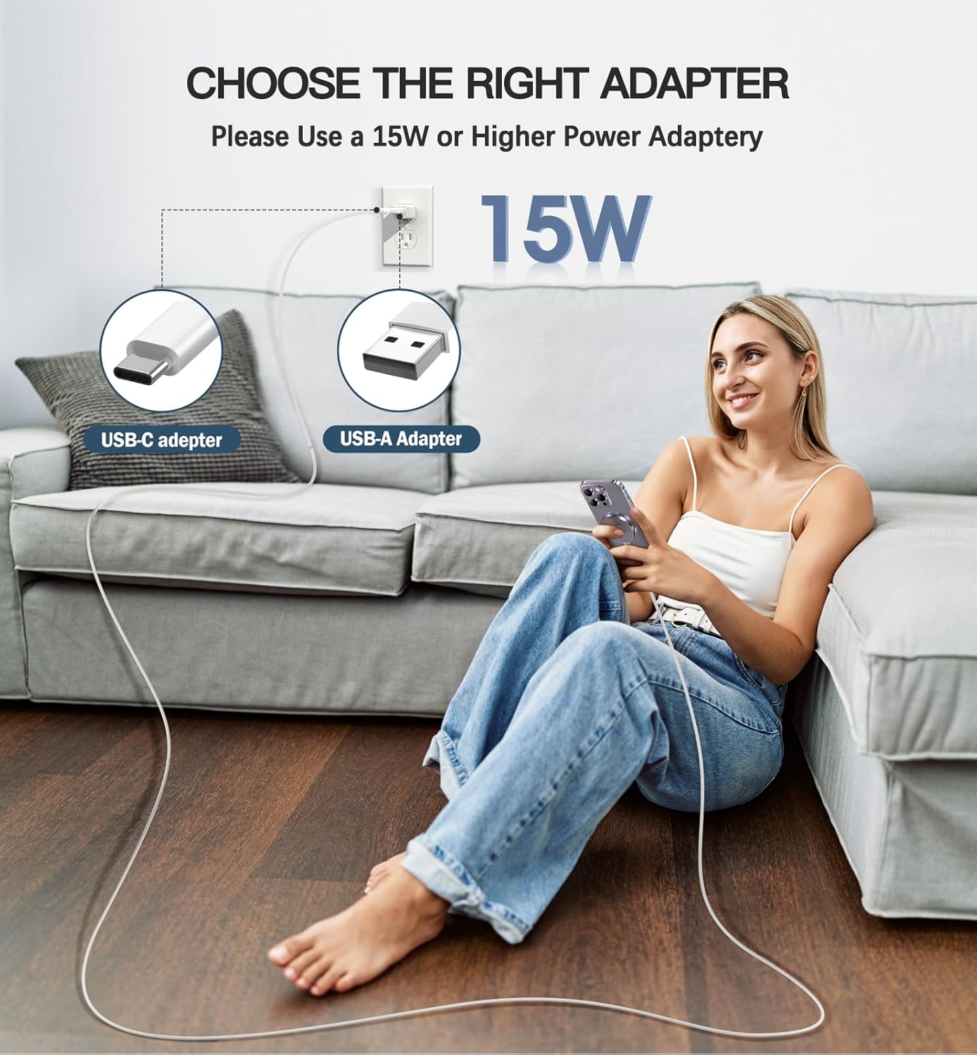 Magnetic Wireless Charger 15W Fast Mag Safe Charger for Cell Phone 16 Pro Max/16 Pro/16 Plus/16/15/14/13/12 Series 2 Pack Charging Pad for AirPods 3/2/Pro 2/Pro Mag-Safe Original Replacement